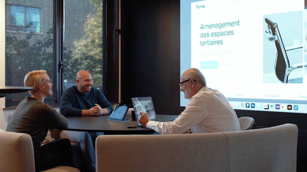 contractant général tertia qui agence et livre clé en main un projet professionnel d'aménagement intérieur